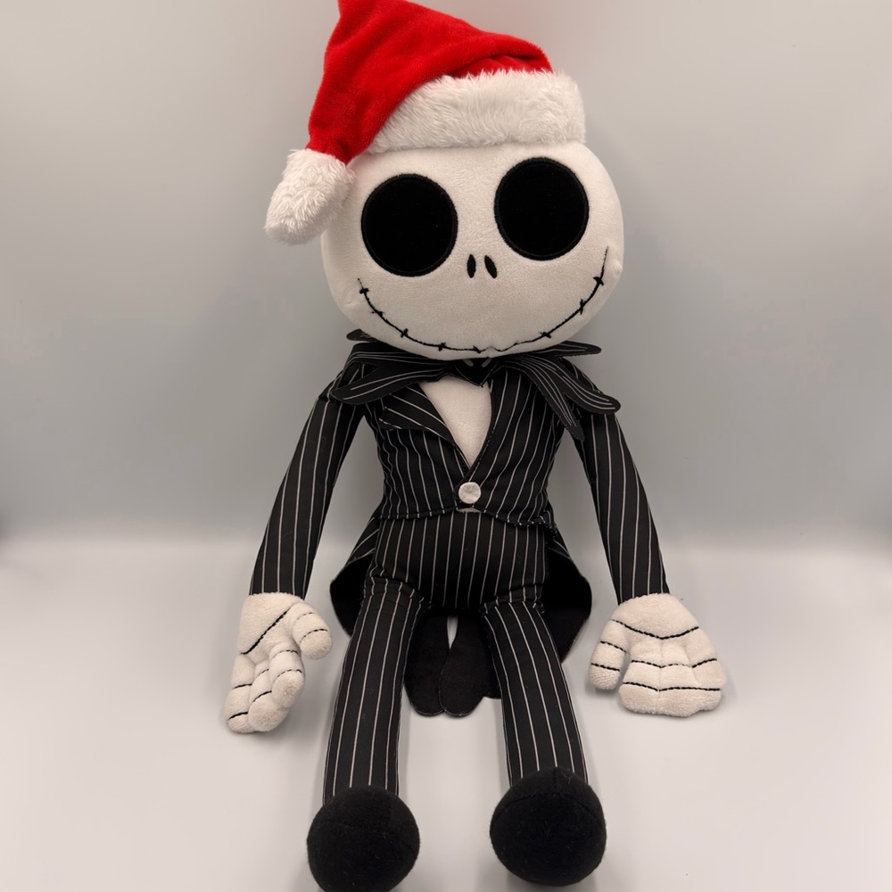 Disney Nightmare Before Christmas Jack Skellington Plush Santa Hat Big One 20"